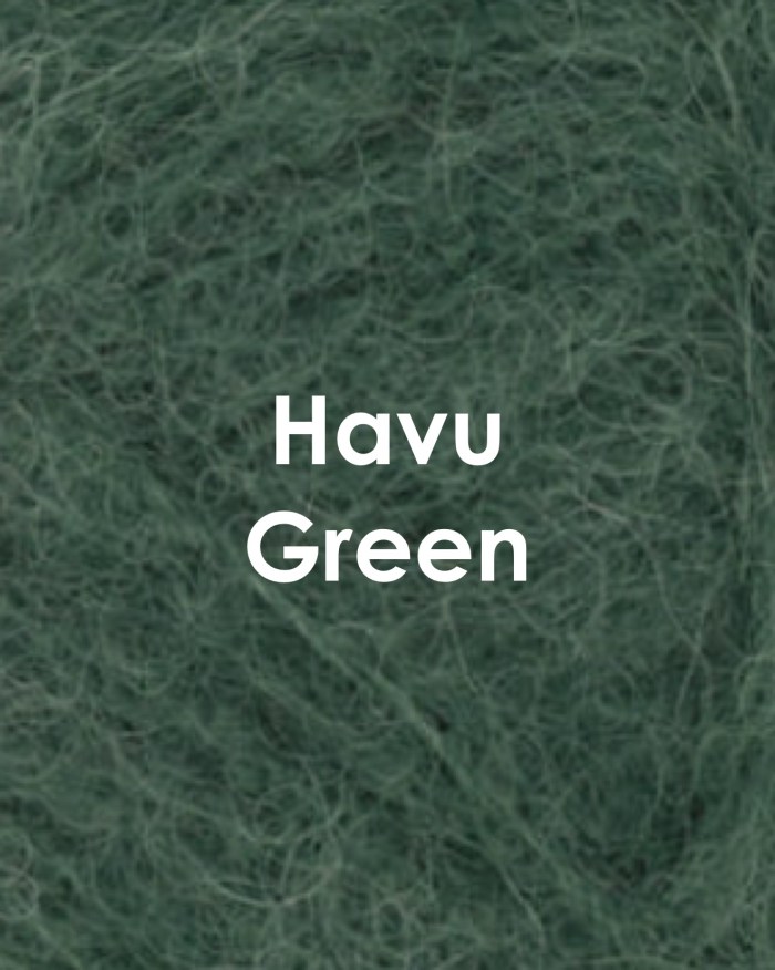 Coloriche pipojen alpakkalangan värimalli, väri Tummanvihreä Havu Green